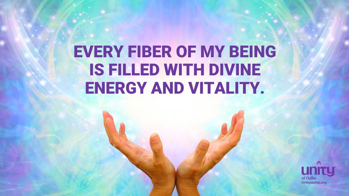 UnityDallas's tweet image. Healing
“EVERY FIBER OF MY BEING IS FILLED WITH DIVINE ENERGY AND VITALITY.”– Dailyword.com
#DailyWord #Unity #UnityDallas #Healing