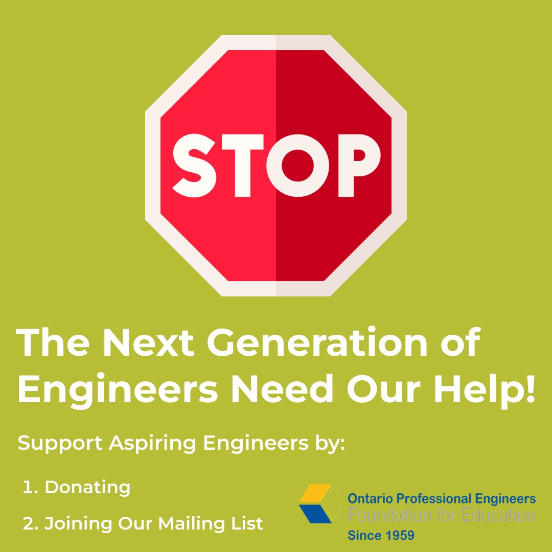 🛑 Stop and think — the next generation of engineers is counting on us.  

With rising tuition and financial pressures, many students are at risk of being left behind. Support future engineers by donating or joining our mailing list to stay connected here: ow.ly/aBs650Xgqg8