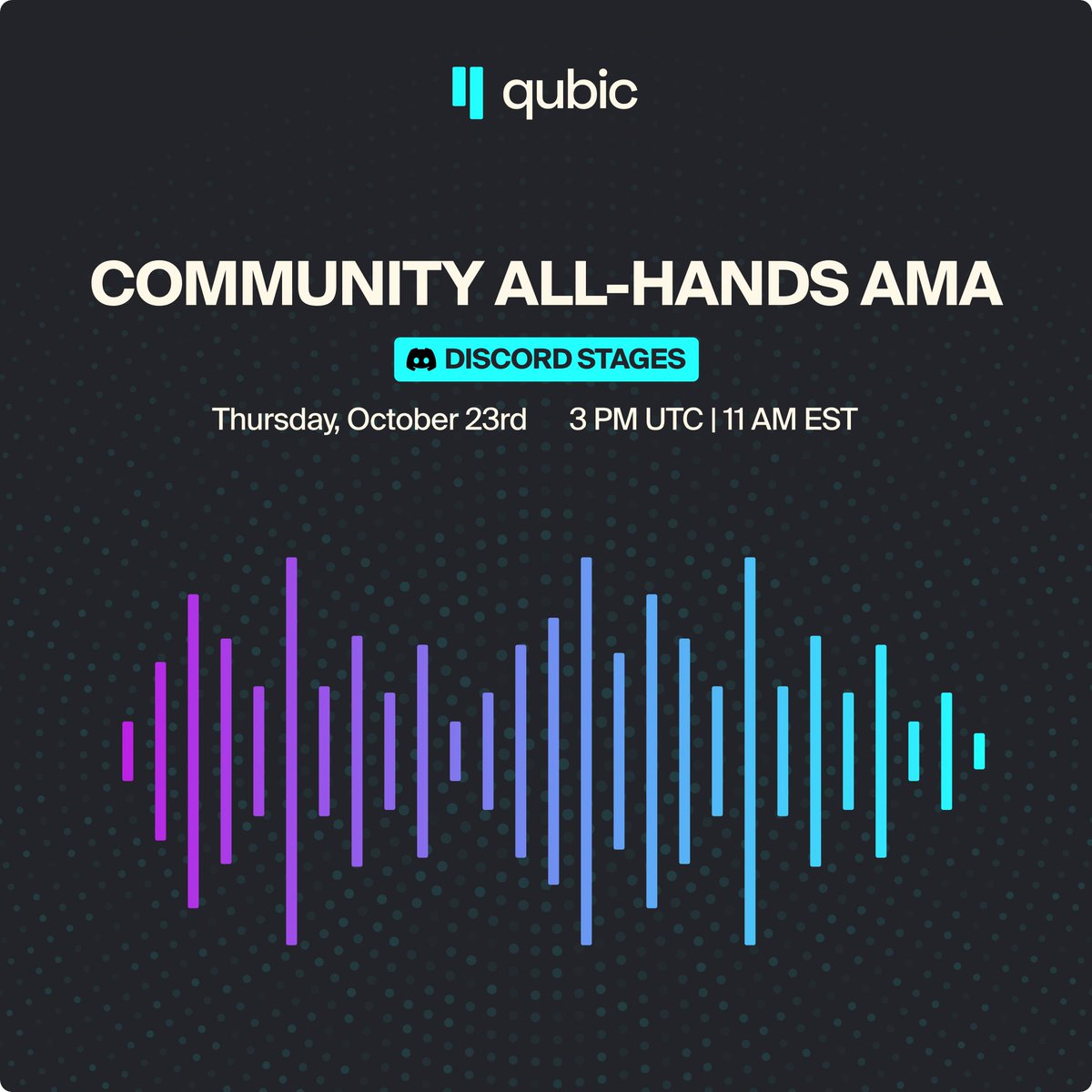 _Qubic_'s tweet image. Don&apos;t miss out on the QUBIC Community All-Hands tomorrow, Thursday at 3PM UTC. 

- CoreTech Update
- Ecosystem Update
- Update from Vottun, Nostromo, Avicenne
- Q&amp;amp;A

Bring your questions and good vibes! See you tomorrow!