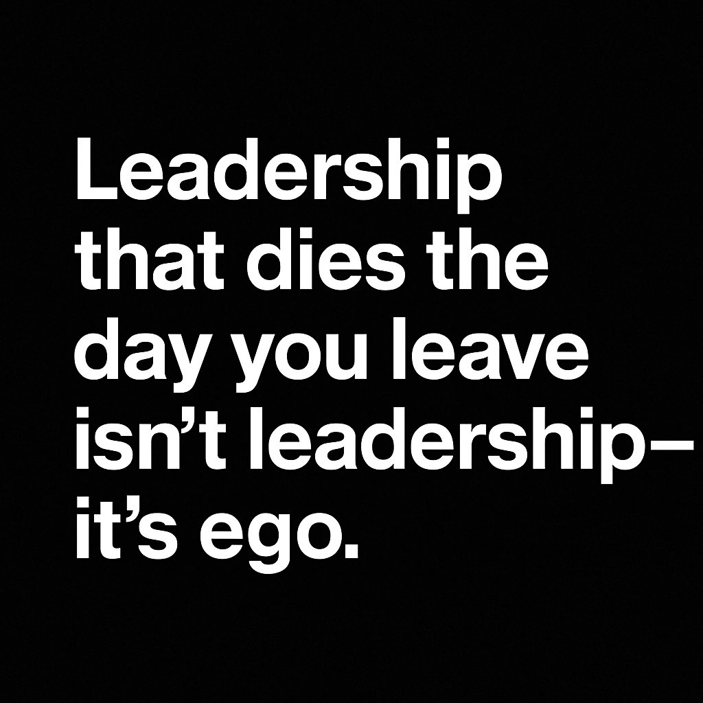 New blog alert: 

1️⃣ Leadership that dies the day you leave isn’t leadership—it’s ego.
2️⃣ If your team can’t function without you, that’s not greatness. That’s failure.
3️⃣ The goal isn’t to be indispensable—it’s to build people who don’t need saving.

preview.mailerlite.io/preview/394942…
