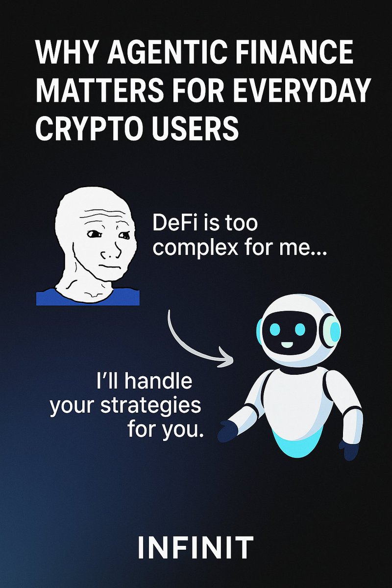 KaziRizviAhmed3's tweet image. gm fam.
It’s been 7 days since the @Infinit_Labs #Yapper campaign and honestly, Agentic Finance is starting to feel real.

I’ve been diving deeper into INFINIT this week, and here’s what’s clear 👇

1️⃣ Agent Swarm actually executes DeFi strategies across protocols, not just…