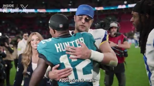 "He's a great kid."

Matthew Stafford and @tae15adams have a ton of respect for @TravisHunterJr. 💯

@insidetheNFL Week 7 Mic'd Up on X 