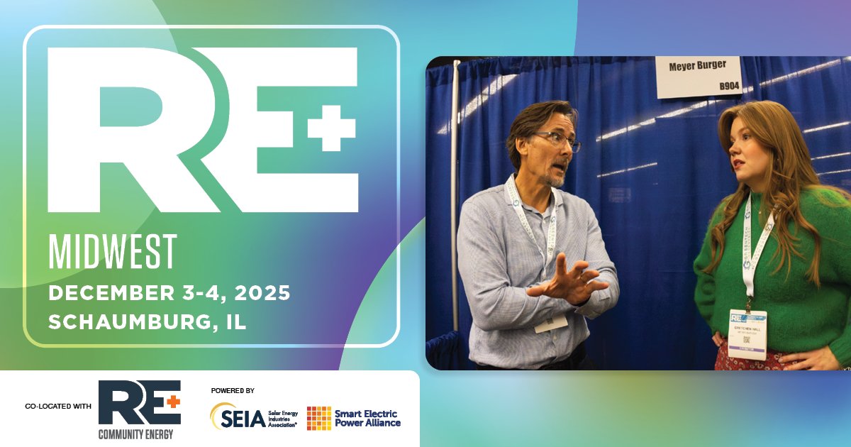REPlusEvents's tweet image. Business moves forward at RE+ Midwest! Connect with the region&apos;s top companies and innovators throughout the show floor.

Put yourself in the center of clean energy in the Midwest! Join us this December 3-4; register today: bit.ly/43W4uLZ

#REPlusMW #CleanEnergy