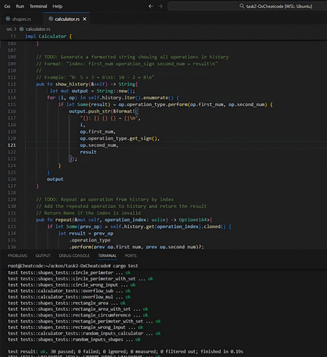 Oxcheatcode's tweet image. Nobody talks about the dopamine hit you get from every single line of your code passing the tests, it's magical.
PS, I started looking into some rust, courtesy of @AckeeBlockchain.🦀
Week 2 assignment officially done.