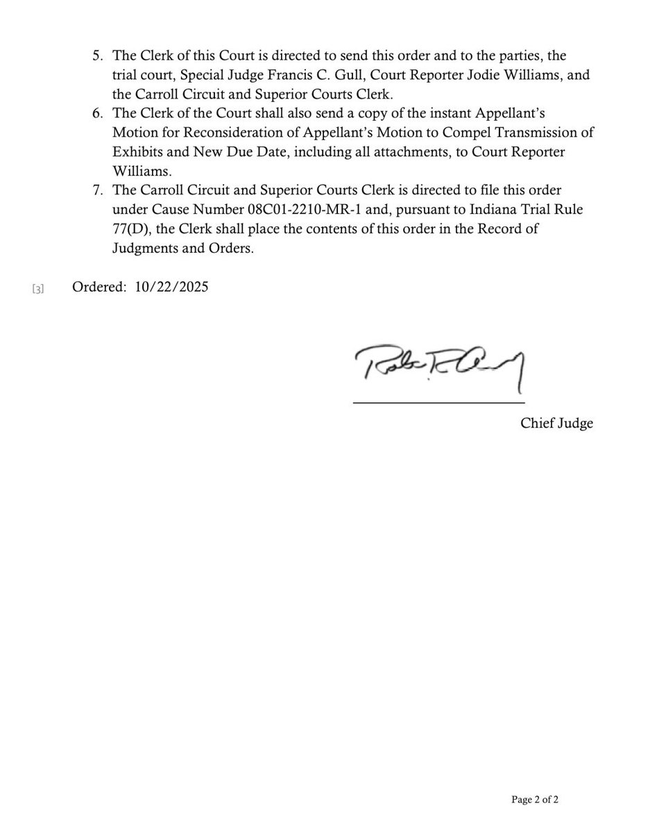 alleyesondelphi's tweet image. Order Granting the Motion to Reconsider

#RichardAllen #Delphi