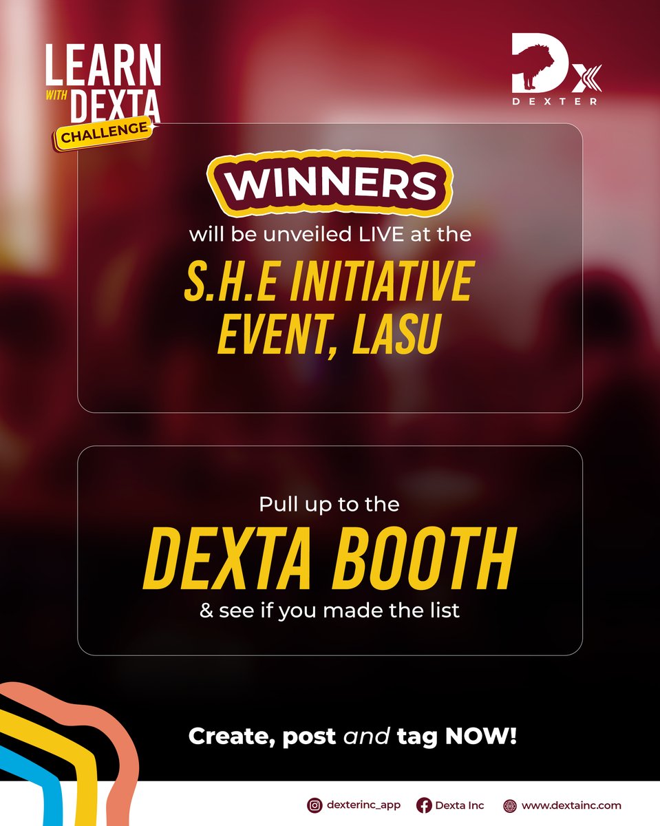 dextainc's tweet image. Are you ready to put your skills to the test?
The #LearnWithDexta Challenge rewards creativity, effort, and community.

Join the movement, showcase your brilliance, and win up to ₦50,000!

ENTRY HAS STARTED. Tag the people you&apos;d like to see win this challenge.

#skillchallenge