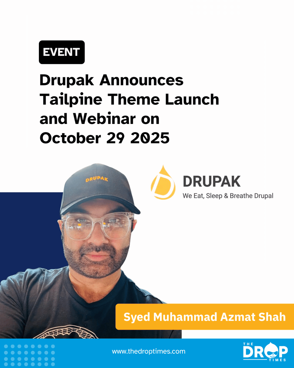 thedroptimes's tweet image. Tailpine theme for Drupal launches Oct 29—built with TailwindCSS + AlpineJS.
Join @drupakpakistan’s webinar to see it in action.
🔗 bit.ly/3JoVaMr 
#DrupalTheme #TailwindCSS #AlpineJS #DrupalFrontend
