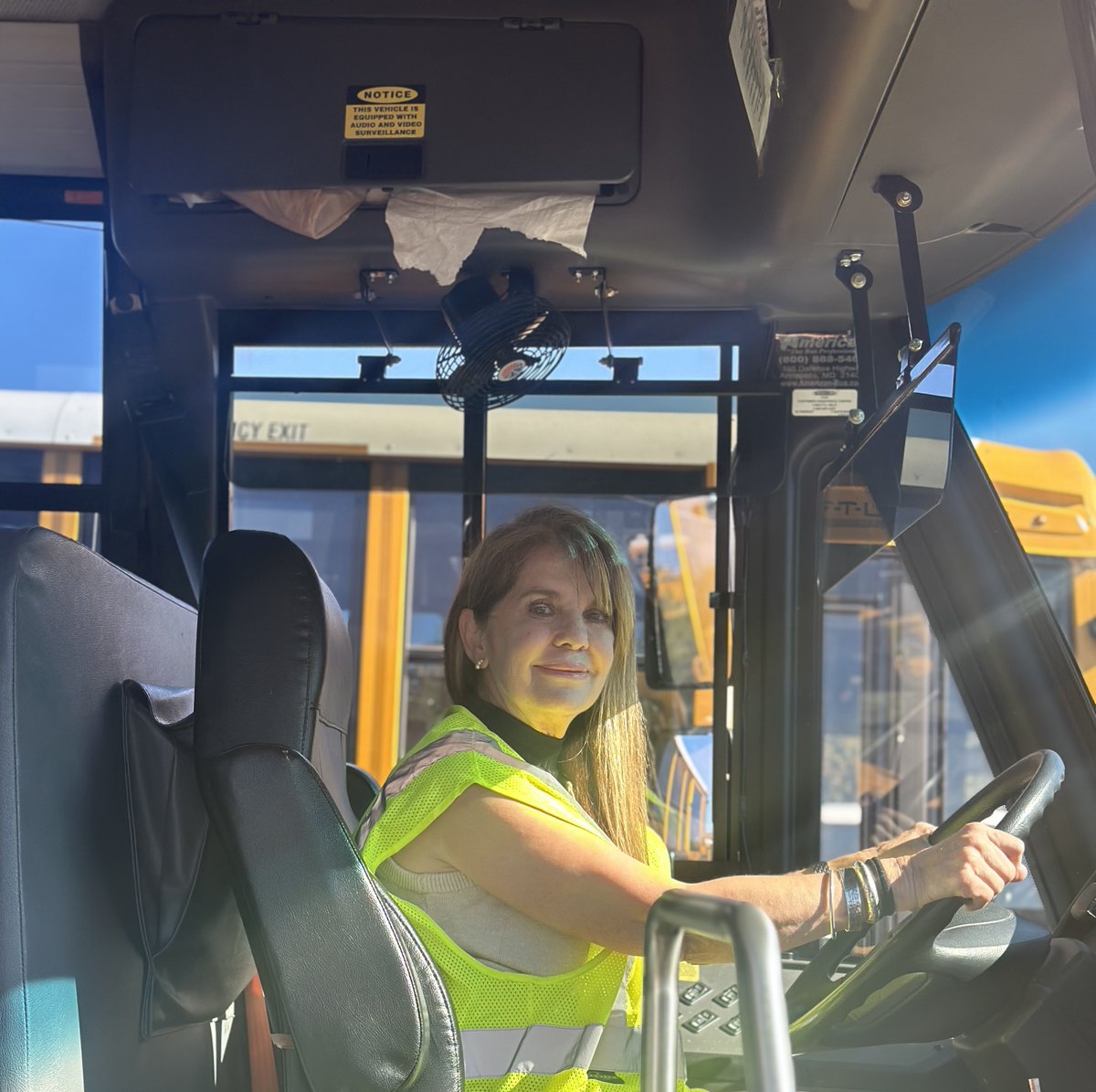 MCPS's tweet image. For National School Bus Safety Week, we celebrate Vickie Owens, a familiar smiling face in MCPS who has spent 50 years safely transporting students—and loving every mile.
Read more about her journey and advice to new drivers: ow.ly/a6mv50Xghqm