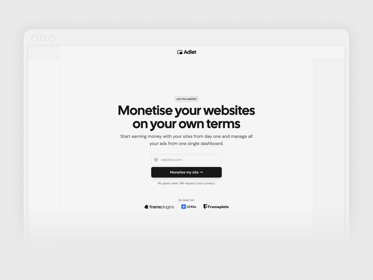 julesvcode's tweet image. Minimal waitlist page for a new project ✨