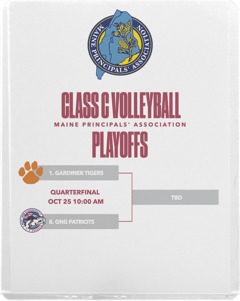 Volleyball playoff announcement!

Saturday, October 25th
10:00 AM
Gardiner Area High School

#PatriotPride