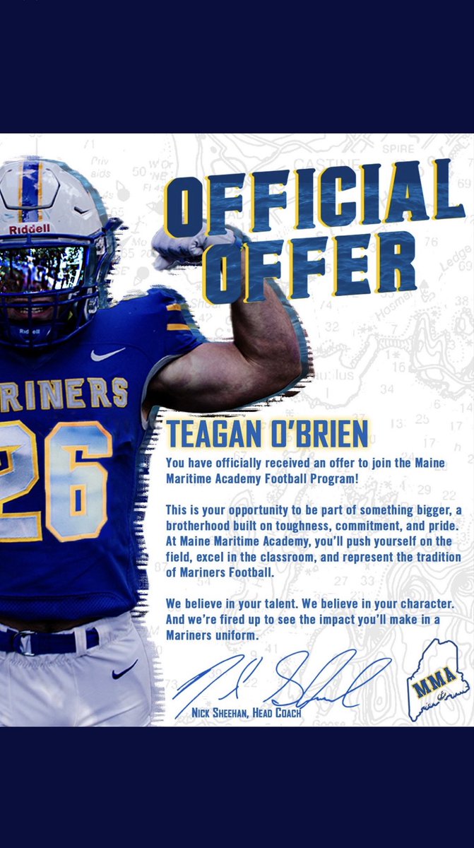 After talking with <a href="/CoachA1Anderson/">Arnell Anderson</a> I am blessed to receive an offer from <a href="/MMA_Football/">Maine Maritime FB</a> ‼️‼️
<a href="/CelticsFootball/">Providence Catholic Football</a> <a href="/Tyler_Plantz/">Tyler Plantz</a> <a href="/CoachNissen5/">Adam Nissen</a> <a href="/EDGYTIM/">Timothy “EDGYTIM” OHalloran</a> <a href="/PrepRedzone/">Prep Redzone 🏈</a>