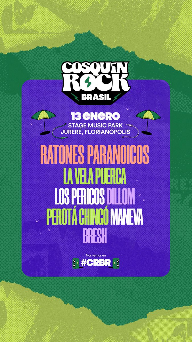 Cosquin_Rock's tweet photo. Você pediu, e tá na mão! TEM LINE-UP! #CRBR26 🤟🏻🇧🇷
🎫 Preventa #SURFEANDO a través de INGRESSE
🗓️ 13 de Enero
🏝️ Stage Music Park - Jurerê Internacional.
💳 Medios de pago: Tarjeta de crédito, boleto, Paypal, PicPay, PIX y transferencia bancaria. https://t.co/zWQaQWfjgF