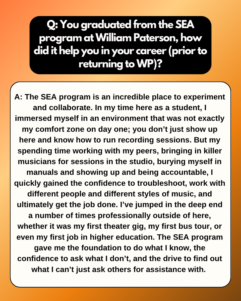Get to know Phil Clifford, the director of our Sound Engineering Arts Department!

#wpunj #wpmusic #soundengineer #soundengineering