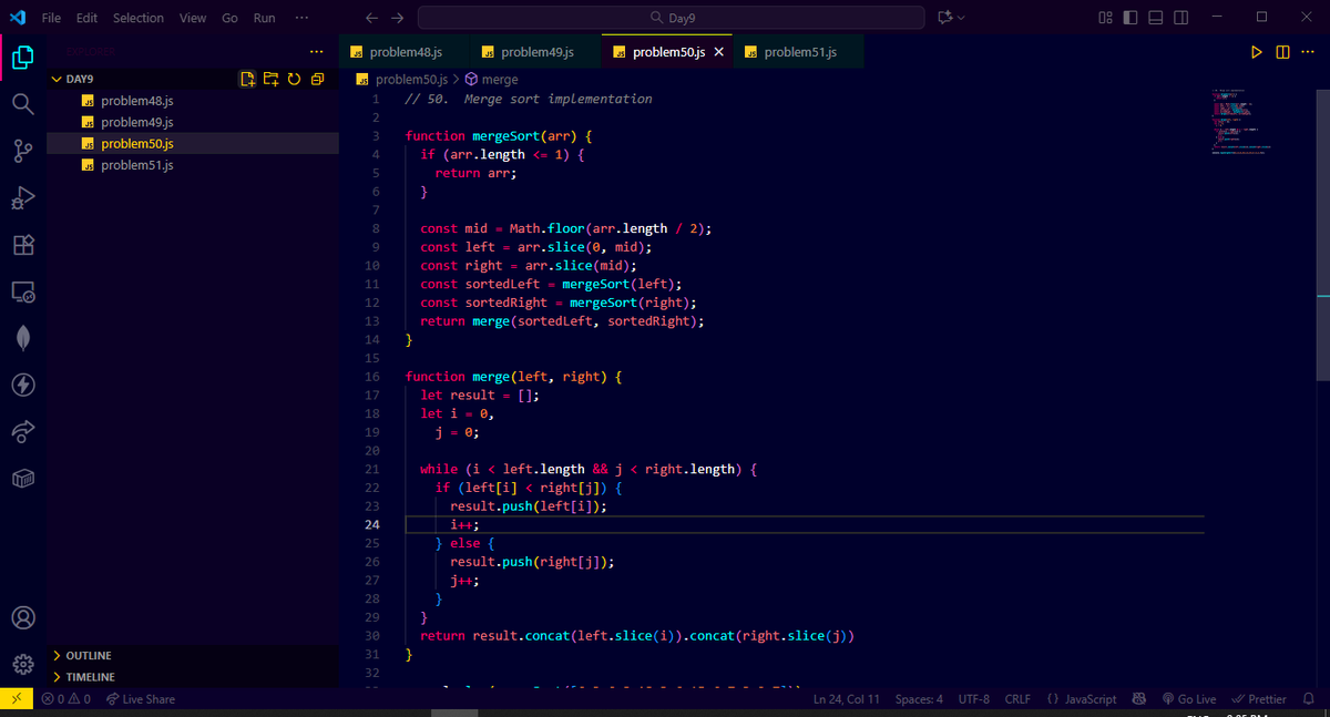 CoderAnand's tweet image. 💻 Day 32 of learning DSA 🚀
Solved 4 problems on different sorting algorithms — Selection Sort, Insertion Sort, Merge Sort & Quick Sort.
Loving how each improves my logic & understanding of time complexity!
#DSA #CodingJourney #SortingAlgorithms