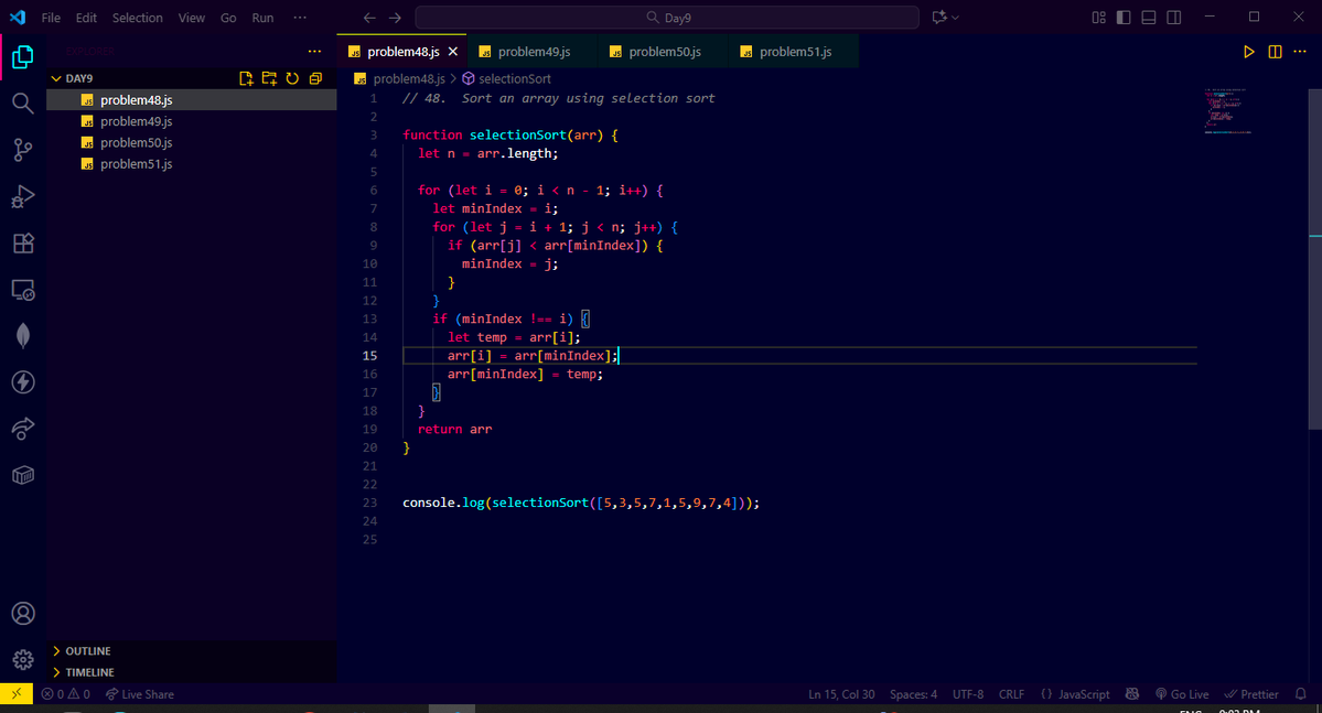 CoderAnand's tweet image. 💻 Day 32 of learning DSA 🚀
Solved 4 problems on different sorting algorithms — Selection Sort, Insertion Sort, Merge Sort & Quick Sort.
Loving how each improves my logic & understanding of time complexity!
#DSA #CodingJourney #SortingAlgorithms