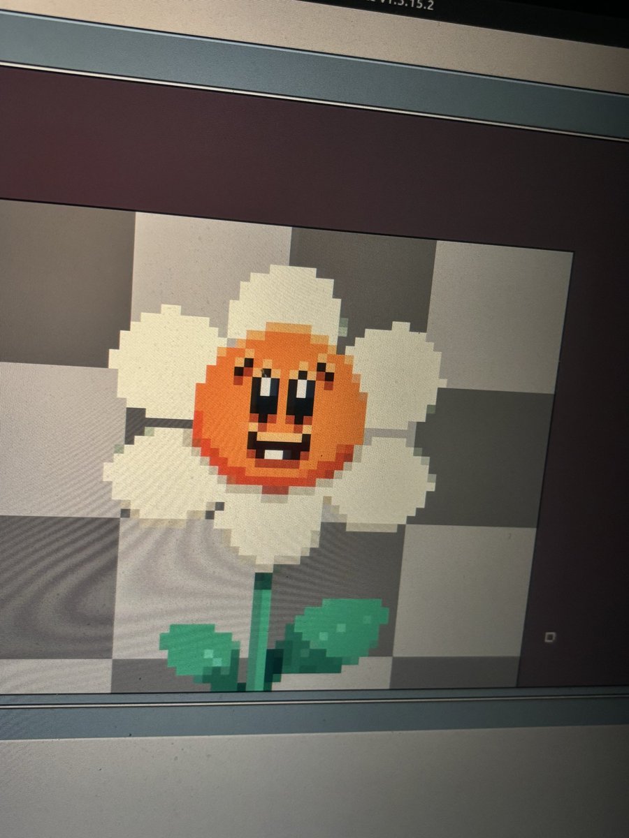 pxlrobot's tweet image. Everyone’s out here crafting ultra-refined Pixelord masterpieces with shading so precise it could split atoms… and I’m over here giggling while drawing a goofy little flower like it’s kindergarten art hour. Peak contrast, peak joy. #haha #flower #humor #aseprite #minimalism