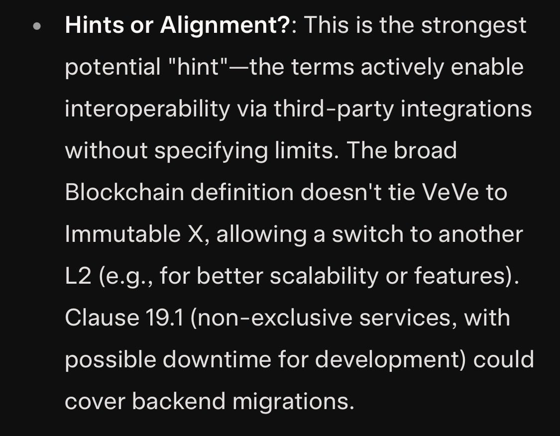 Self-custody! 
Interoperability!
I did a deep dive into VeVe's new ToS (with the help of AI, duh) - exciting stuff to say the least. 
Two puzzle pieces to reveal the whole picture are missing: new StackR ToS + the article on the burning mechanism for $OMI to Gems. Soon!