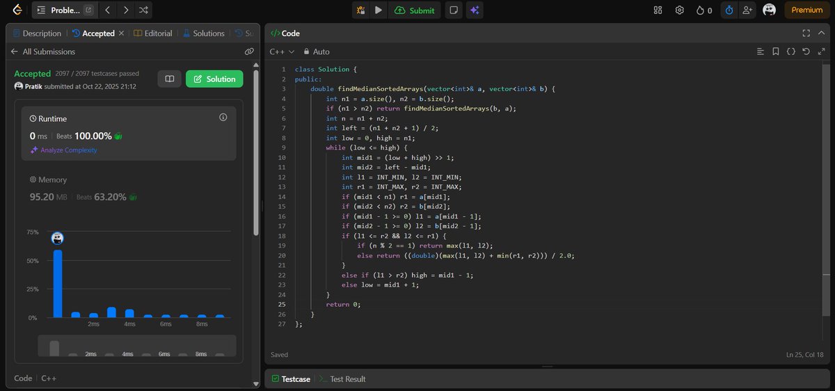 Pratikwebtech's tweet image. ✅ Day 114 of #100DaysOfCode
 Completed TypeScript basics and implemented with React hooks like useState, useReducer, useCallback, and more
🧩 DSA: Solved Find Median of Sorted Arrays
#LearnInPublic
