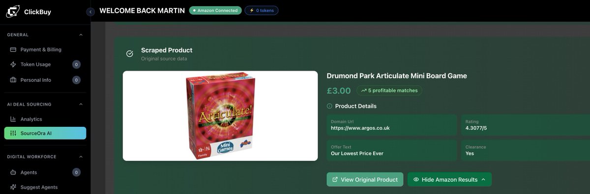 Martin_Clickbuy's tweet image. 🚀 Calling all Amazon FBA sellers! 🚀
Tired of spending endless hours searching for profitable products? I&apos;m looking for beta testers for a revolutionary new AI sourcing tool that will change the way you work.

This beta test is completely FREE.
#AmazonFBA #FBASeller