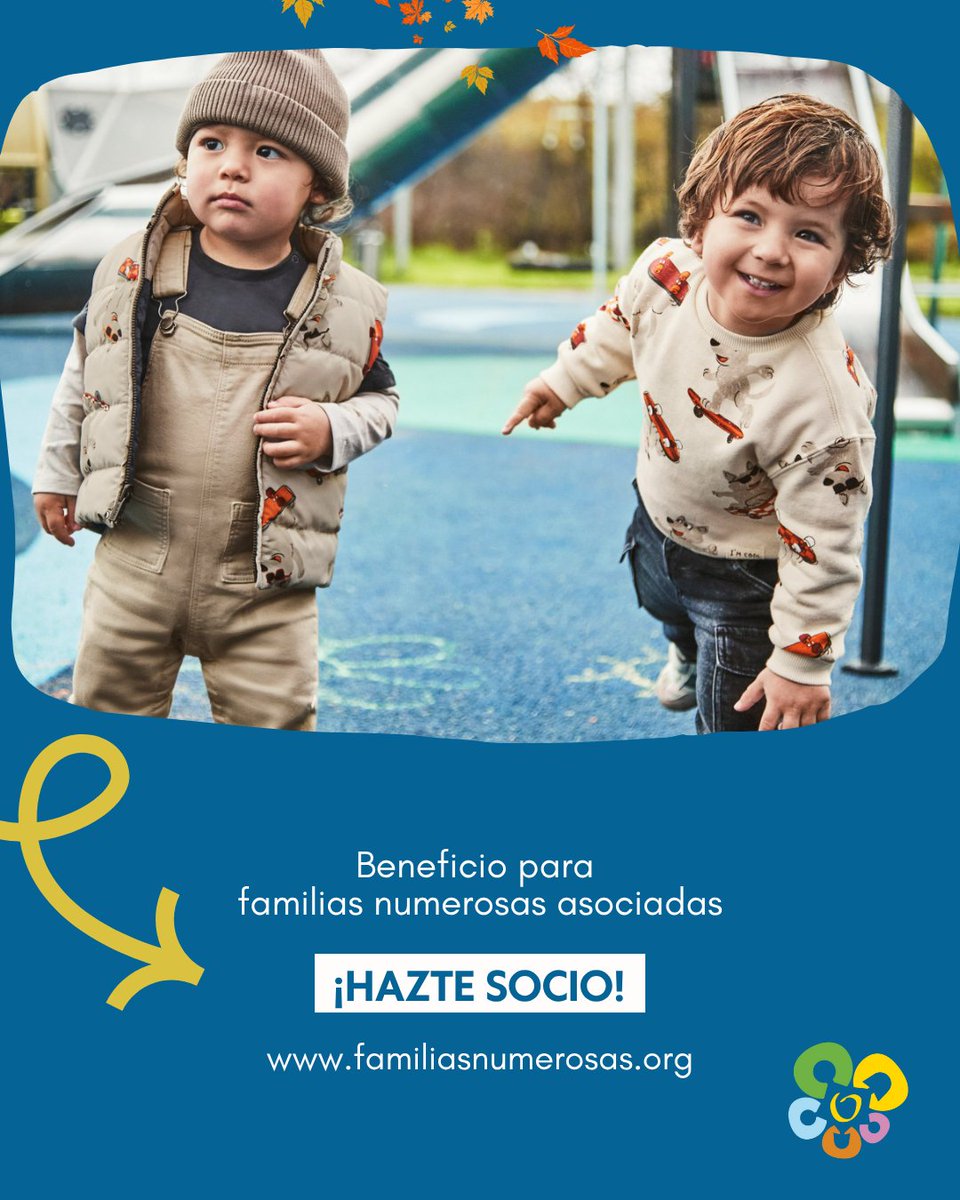 📢 ¡Atención #familiasnumerosas! Nuevo beneficio para nuestros socios 👉 #Mayoral, marca de moda infantil, te regala cada mes 10€ para una compra de >65€, para ayudarte a equipar a tus hijos para este invierno ¡Consigue tu regalo con la Tarjeta Amigos! mayoral.com/es/es/loyalty-…