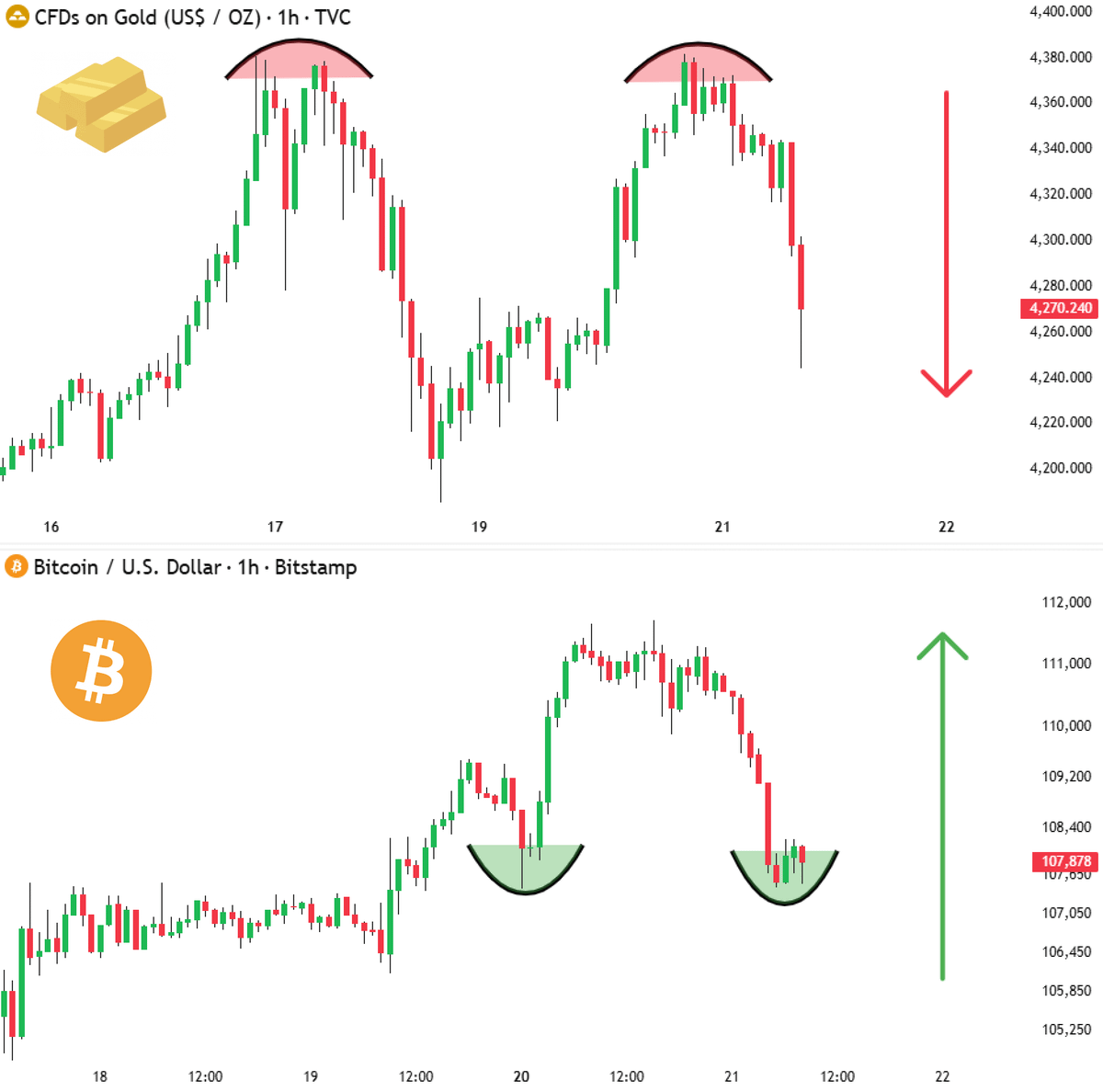 GOLD is DUMPING

BITCOIN is PUMPING

Money rotation is REAL