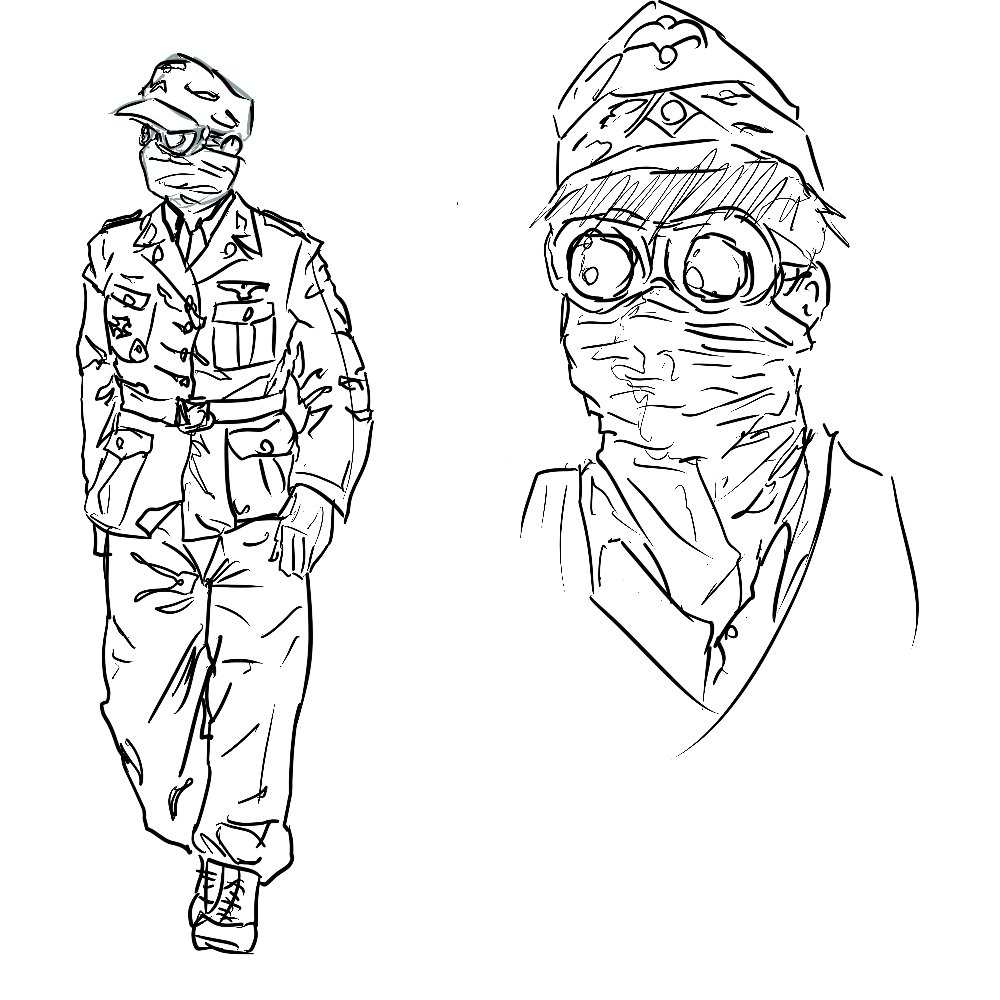 A doodle before returning to the routine #art #artmoots #moots #smallartist #ww2 #drawing