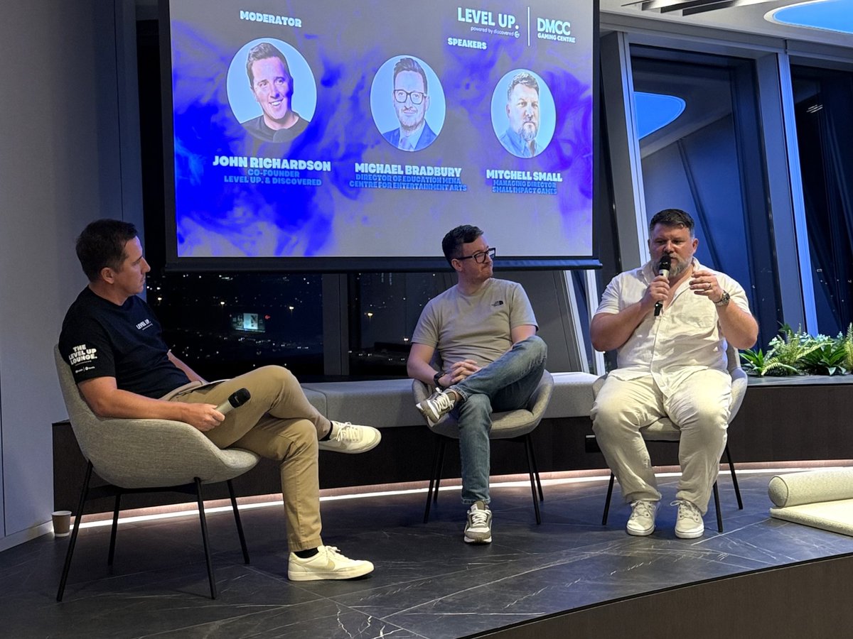John Richardson (<a href="/LevelUp_pbd/">Level Up.</a>), Michael Bradbury (Centre for Entertainment Arts) and Mitchell Small <a href="/Mitch_Dev/">Mitch small</a> (Small Impact Games) explore how studios are finding top talent in new ways.