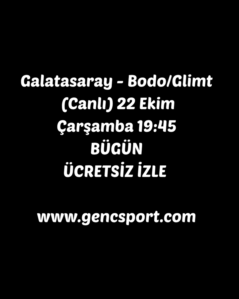 ❌KASMA DONMA YOK❌
❌REKLAM İZLEME YOK❌
❌ÜCRET YOK❌
🔗CANLI İZLE gencsport.com

#galatasaray  #canlimac #macizle #canlimacizle  #gencsport