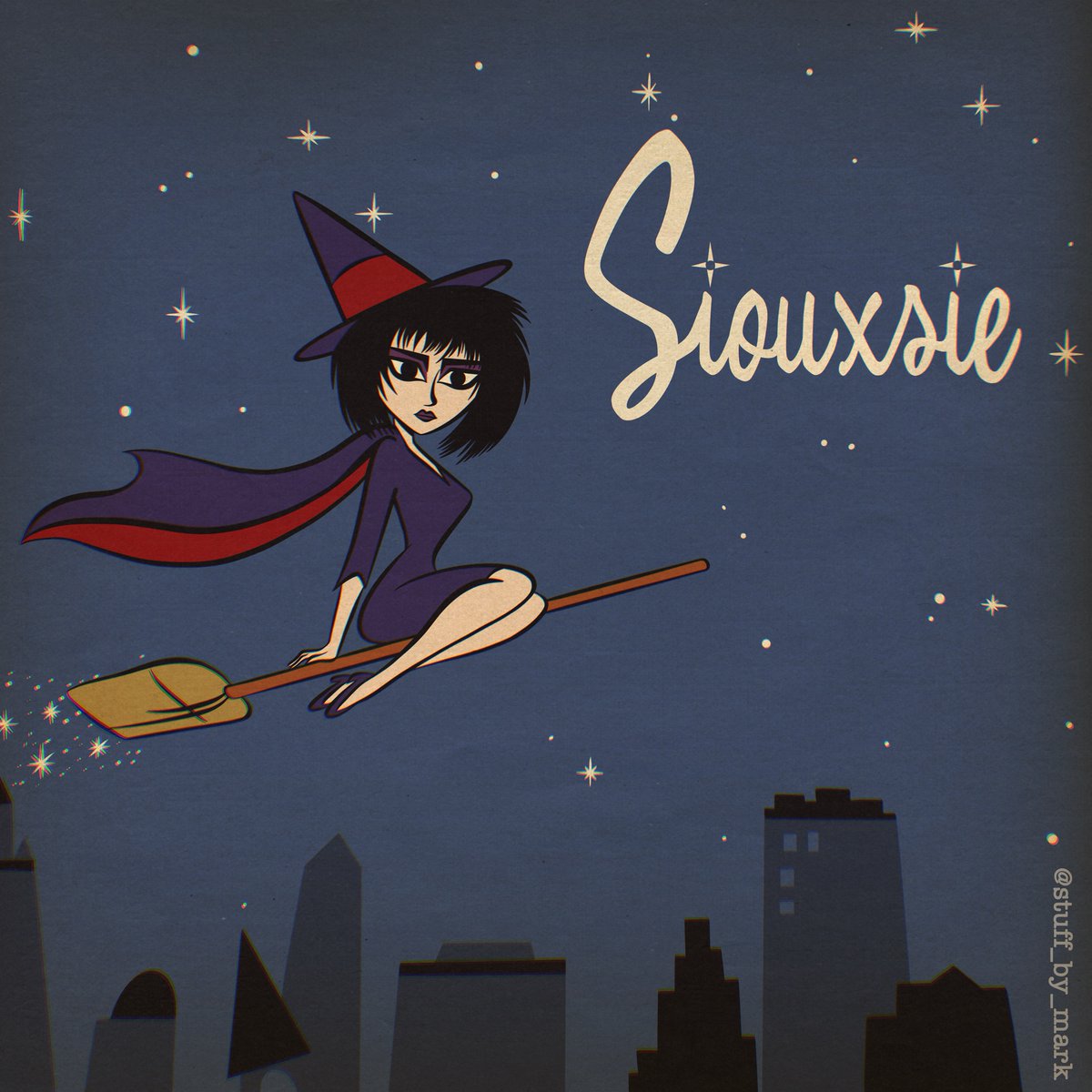 In tribute to the spookiest month of all, here’s a very stupid Siouxsie Sioux/Bewitched mashup I drew a year or two back.