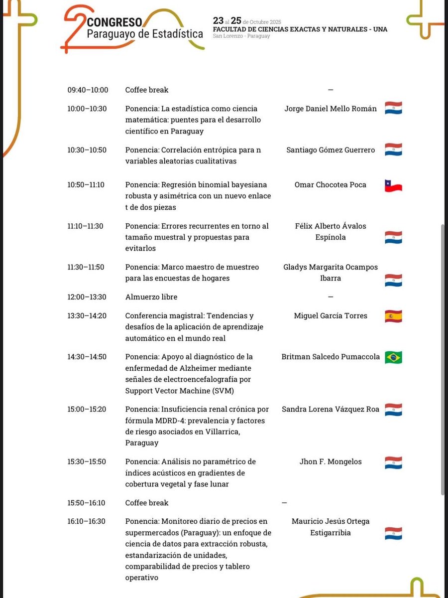 Cepy_py's tweet photo. Cronograma de actividades del Segundo Congreso Paraguayo de Estadística 🙌🏼✨‼️ https://t.co/iBwGESxL3e