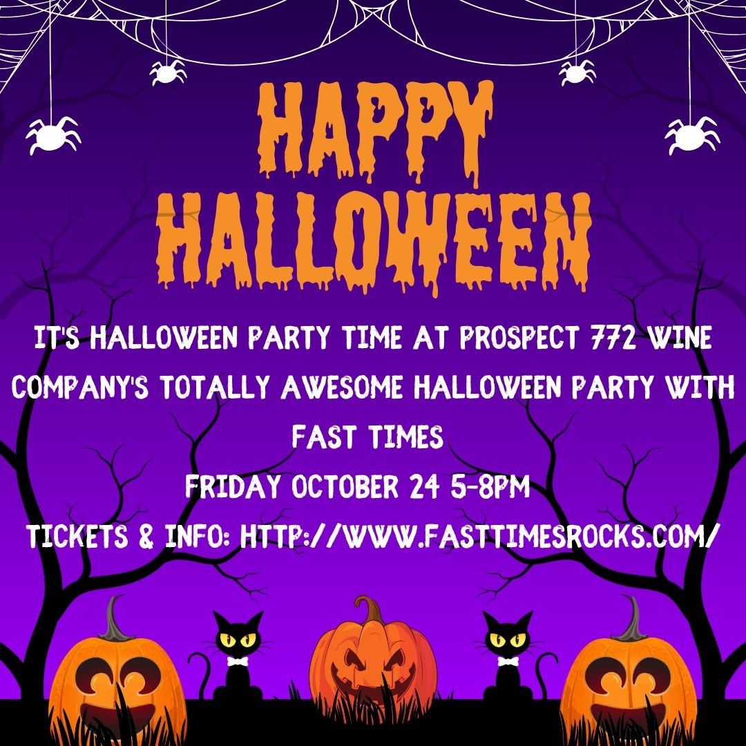 FastTimes80s's tweet image. Halloween Party Time at Prospect 772 Wine Company's awesome Halloween Party with Fast Times
Fri. Oct. 24 5–8pm 772 Appaloosa Rd. Angels Camp
Info: fasttimesrocks.com

#FastTimes #FastTimes80s #FastTimesBand #FastTimesRocks #FastTimesLive #FastTimesDanceParty #HalloweenParty
