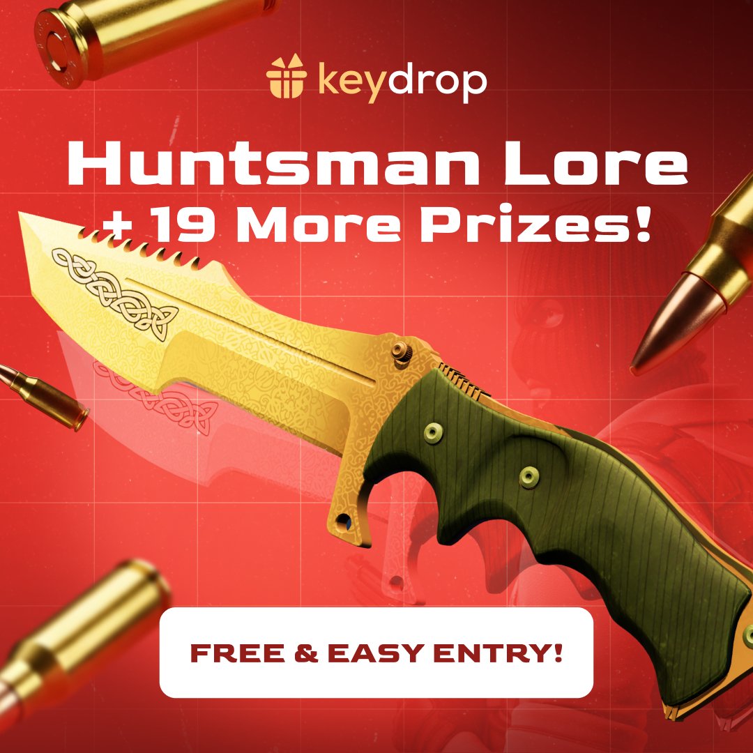 keydropcom's tweet photo. 🎯 Win a Huntsman Knife Lore + 19 More Prizes!

The tasks are super easy, and you can enter completely FREE! 🙌
🔗 Join here: https://t.co/LyUHEB0wXO

💰 Want more prizes? No problem! Repost this post and we’ll pick 3 random winners to get a FREE $5 voucher! 🎁 https://t.co/w8fTkYTZAo