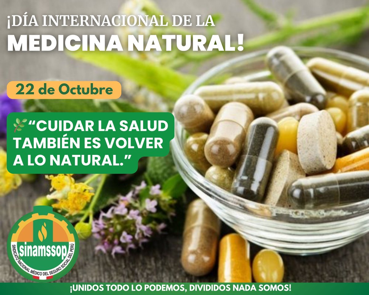 🌿Día Internacional de la Medicina Natural 🌿
Recordemos el valor de cuidar nuestra salud con equilibrio y prevención.
Desde #SINAMSSOP promovemos una atención que une ciencia, naturaleza y bienestar. 💚
#MedicinaNatural #SaludIntegral #UnidosTodoLoPodemos