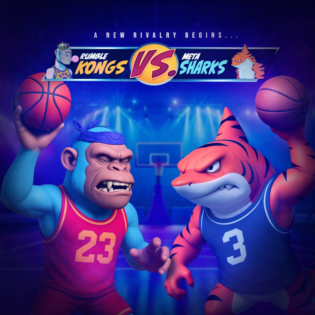 MetaSharksNFT's tweet image. A new rivalry begins… 🦍vs🦈…

🔥: @thebigticketmn