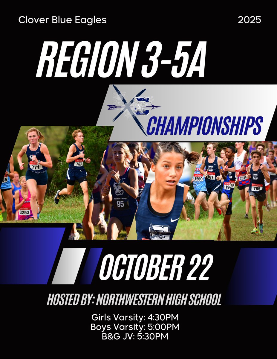 Today, our Blue Eagle XC team travels to Northwestern High School for the Regional Championship! Ella Nighbor is ready to clinch her first-ever regional XC title—let’s go, Ella! Our girls’ and boys’ teams are fired up to build on three seasons of progress.

Here’s how far they’ve