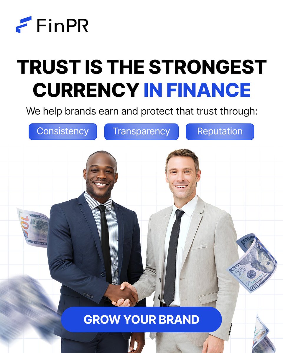 FinPRcom's tweet image. In finance, numbers move markets, but trust moves relationships.
FinPR helps you build it with:
● Consistency
● Transparency
● Reputation management

Trust is your strongest currency. Let’s build it.

#FinPR #BrandTrust