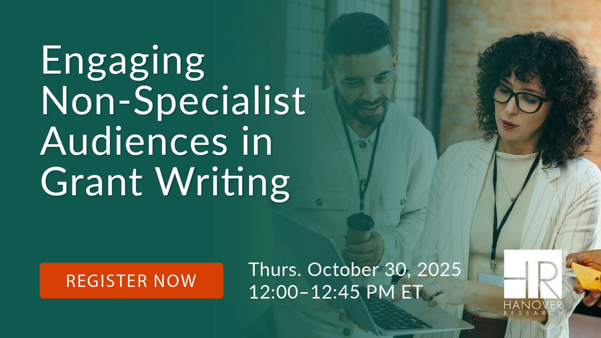 Join Hanover’s upcoming webinar to learn how to make complex proposals clear, compelling, and accessible to all reviewers. hubs.ly/Q03P9Tpg0