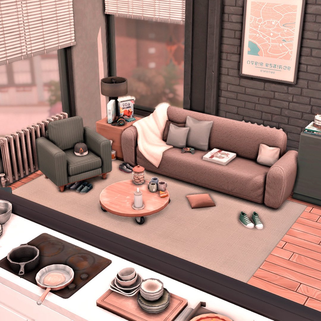 #eapartner
Hi!✨ This time I made an Apartment for a Fit Girl and Her Lazy Husband. It’s the 121 Hakim House Apartment. I hope you like it!☁️

| No CC.☁️
| Stop Motion Speed build: m.youtube.com/watch?v=ylaugf…

#TheSims4 #ShowUsYourBuilds #Ea <a href="/TheSims/">The Sims</a>