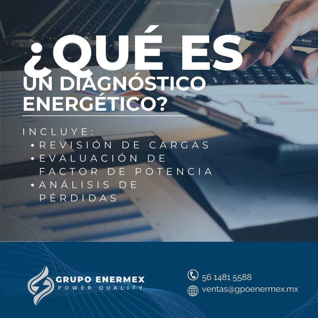 Un diagnóstico energético es la clave para descubrirlo. Incluye la revisión de cargas, la evaluación del factor de potencia y el análisis de pérdidas.
Correo: ventas@gpoenermex.mx
Teléfono: 56 1481 5588
Sitio web: zurl.co/KjOEz 
#DiagnosticoEnergetico #GrupoEnermex