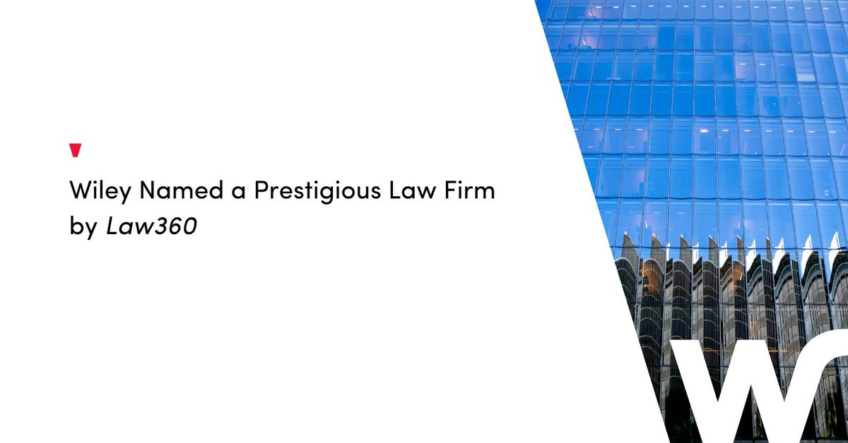 WileyRein's tweet image. Wiley has once again been recognized among the nation’s leading law firms by Law360 as part of their Prestige Leaders list, the fourth time that the firm has been recognized since the list’s inception in 2020.

Read more: bit.ly/4741CBB
#WileyWay