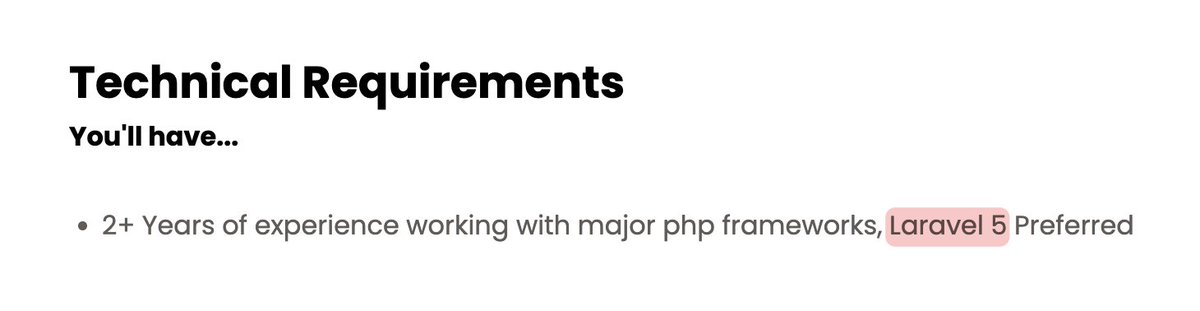 bdlowery2's tweet image. I was going to apply for this... but...Laravel 5... released in 2015...oh no... noo..no..