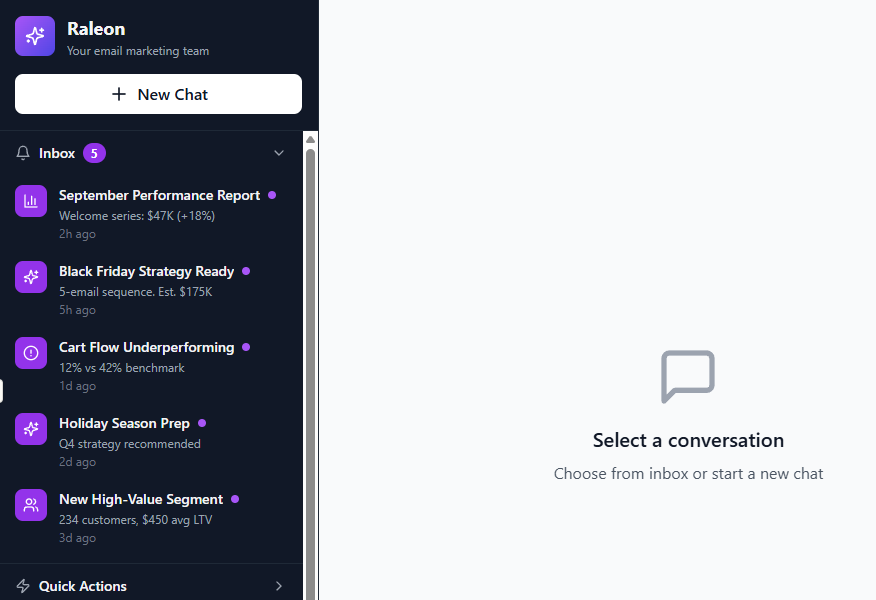 Sneak peak at what's cooking.

The next wave of agentic AI is reversing who initiates the conversation.

Right now I have to remember to ask. But the best agents will tap me on the shoulder: "Hey, here's a BFCM plan for you" or "I prepared this email for you"

The end goal is a
