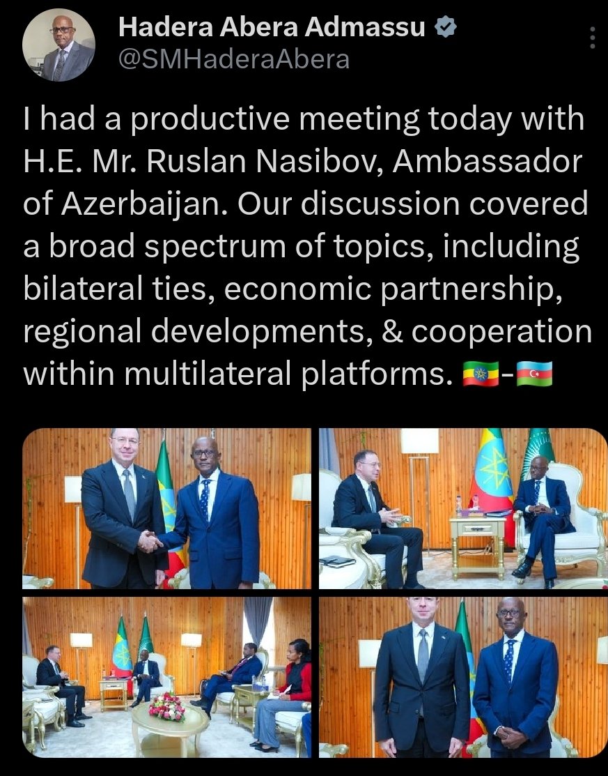 Honored to have had an audience with H.E. Hadera Abera Admassu, State Minister for Foreign Affairs of 🇪🇹.
Grateful for our fruitful discussion on the bilateral agenda, regional developments and cooperation within multilateral platforms