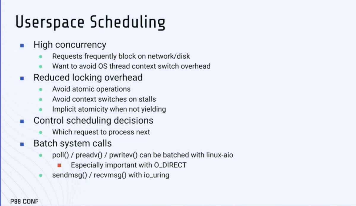 debasishg's tweet image. Avoiding OS thread context switch overhead for high concurrency using ScyllaDB&apos;s Seastar&apos;s Userspace scheduling .. a nice talk from Avi Kivity at #P99Conf #ScyllaDB