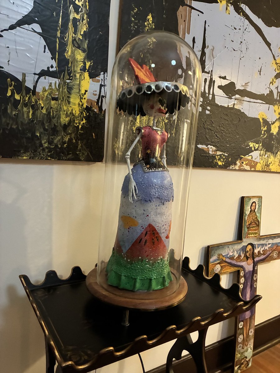 A Katrina doll I got to collab with the homie Luis Contreras.

The watermelon
Mountains in Burque.