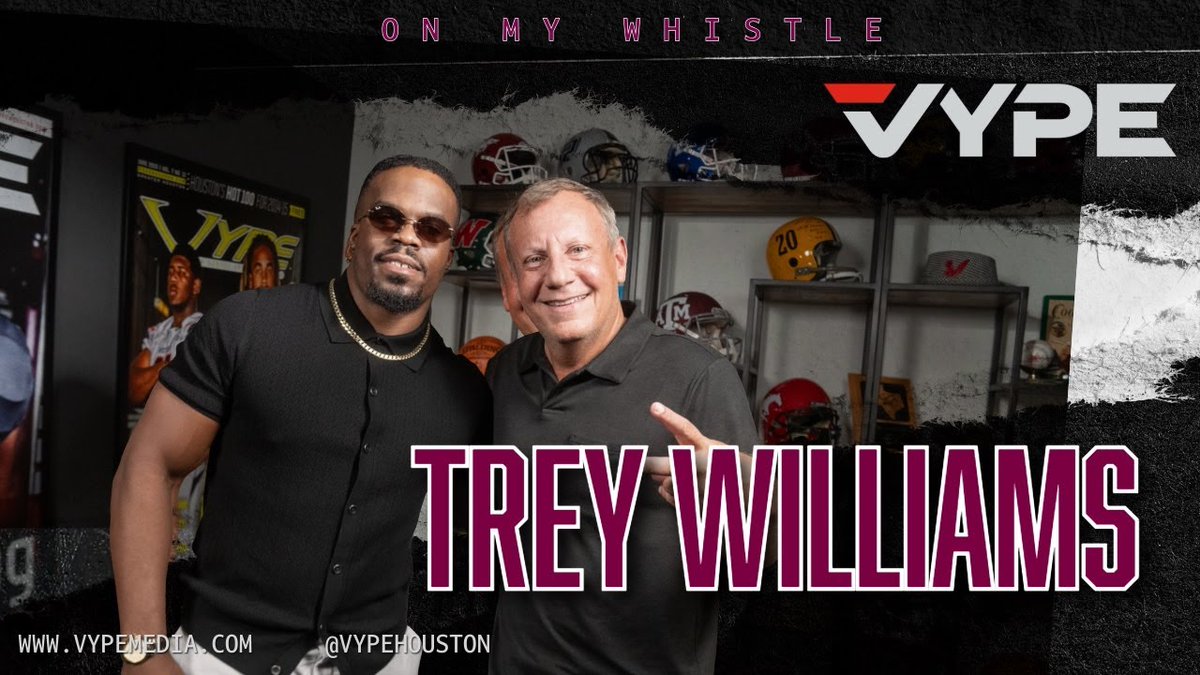 vypehouston's tweet image. ON MY WHISTLE | Trey Williams, The Original VYPE Star
Williams joins VYPE co-founder Matt Malatesta to reminisce about his legendary career from his days at Dekaney to his choice to play at Texas A&M, and everything that’s followed since! #txhsfb
WATCH:youtu.be/YaNAzV_dbZ8