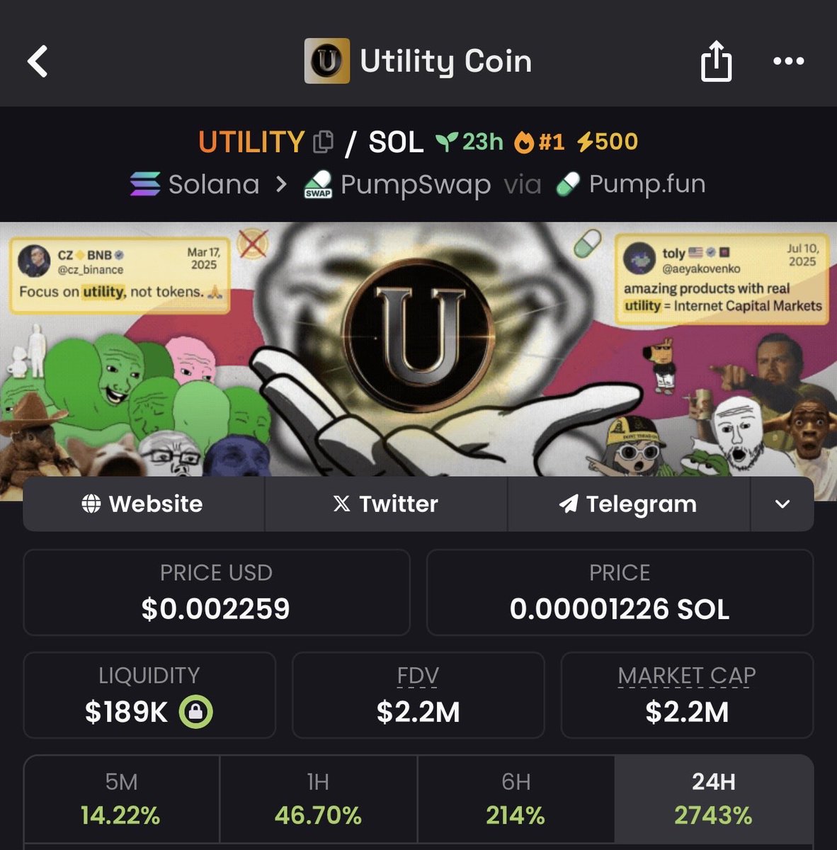 $Utility &gt;&gt;&gt; Useless

Dev on live fudding solporttom and bonk team 😭🙏 what a fkn legend 

Send it 

FwrcPjGNdTbBXWBKktRvnNTnAfRNtv9nPDGV3gjgpump