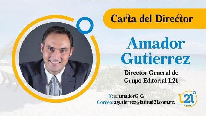 Los premios y el turismo. 

👉🏻 l21.mx/los-premios-y-…

#CartaDelDirector Amador Gutierrez ✍🏻

“…el resultado obtenido del éxito turístico quintanarroense reflejado por los atinados intereses públicos y privados en inversiones, que son reconocidos en los World Travel Awards con