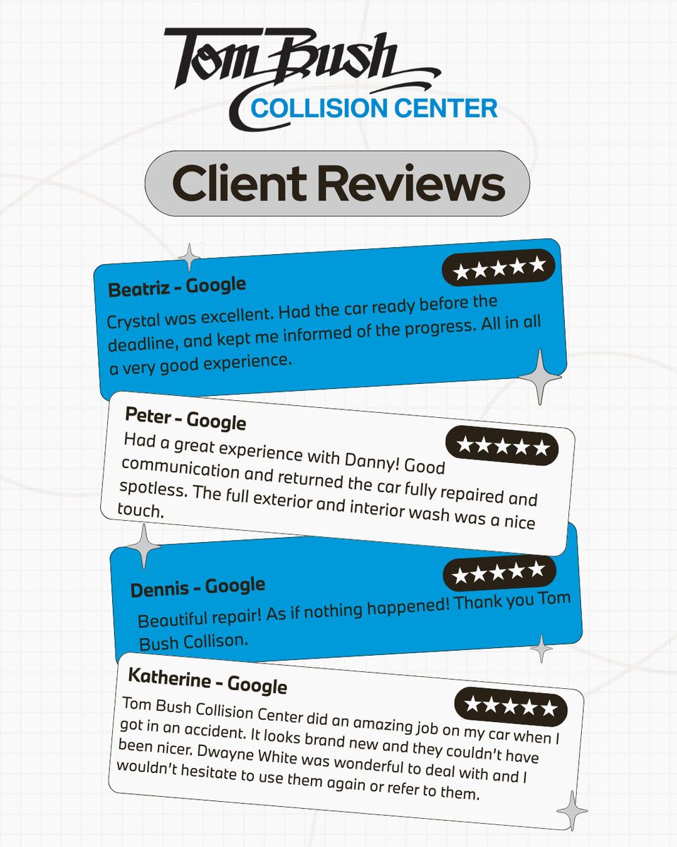 bushcollision's tweet photo. National Leave a Review day might be our favorite day 😉 https://t.co/NCVIoy0vc5
