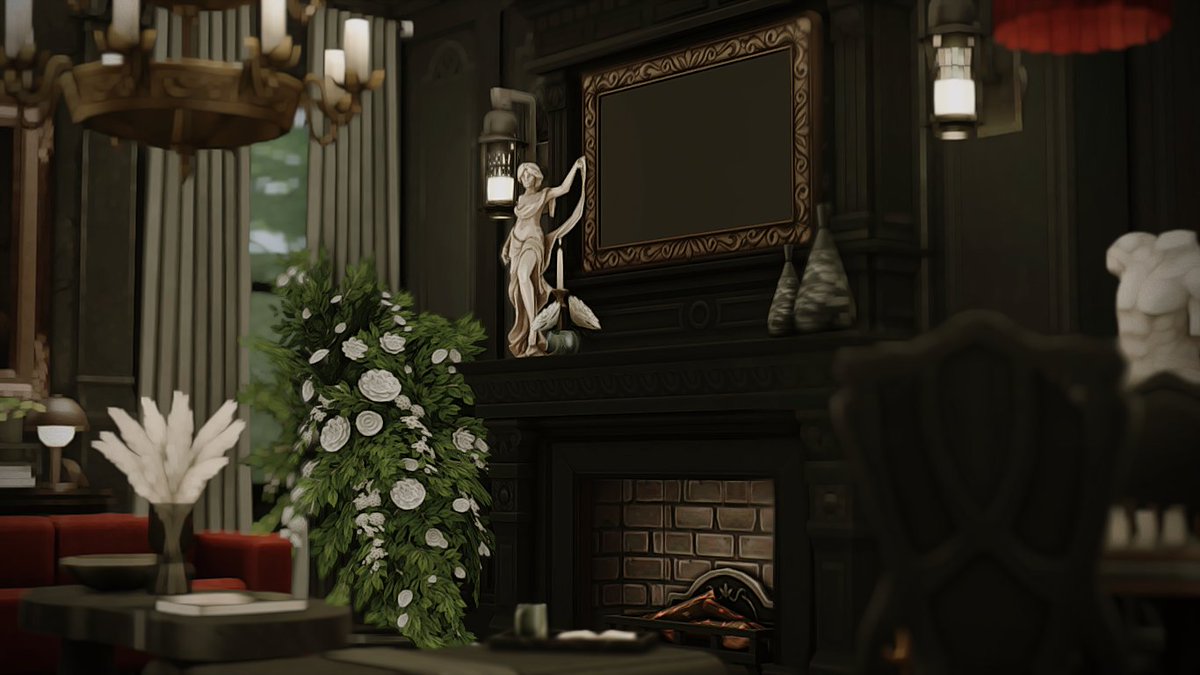 simsletoe's tweet image. modern gothic interior ✦✧✦✧
#TheSims4 #ShowUsYourBuilds